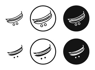 Fototapeta premium Peapod icons in line art painting concept