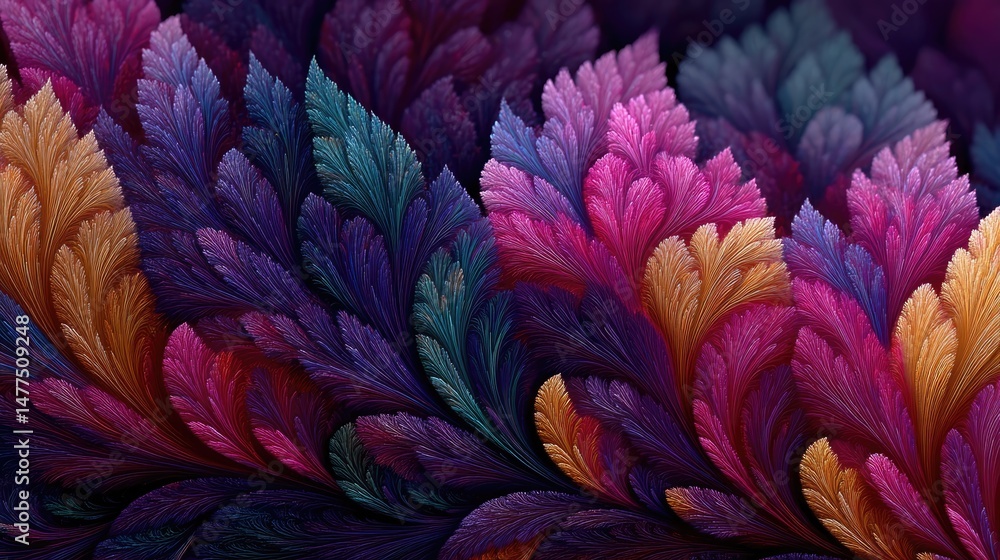 Poster vivid fractal abstract art displaying colorful patterns digital creation modern environment close-up