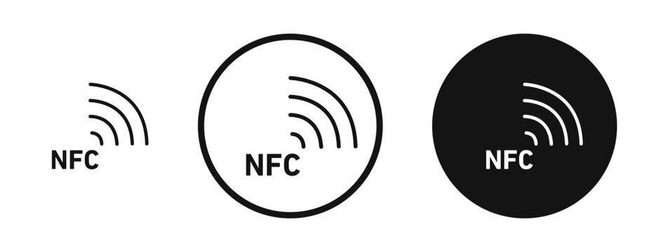 Nfc icons in line art painting concept