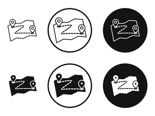Obraz premium Journey icons in line art painting concept