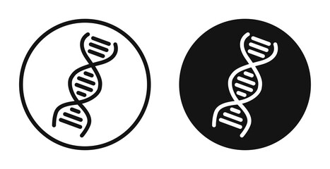 DNA icons in line art painting concept