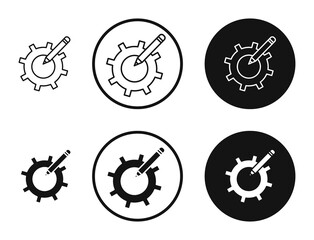 Customize settings icons in line art painting concept