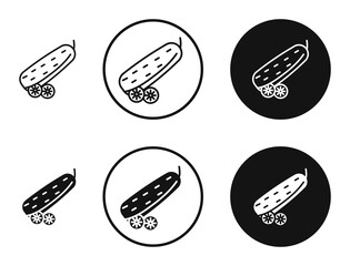 Cucumber icons in line art painting concept