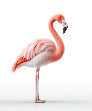 Elegant Flamingo Bird with Pink Plumage and Long Legs
