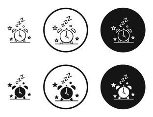 Alarm snooze icons in line art painting concept