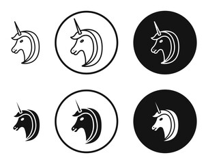 Alicorn icons in line art painting concept
