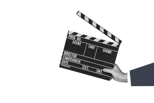 Movie clapper. Vintage retro film movie clapper, isolated on free png background. Vintage cinema poster. best. Concept of rest and entertainmen in film industry.