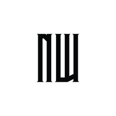 NW monogram logo design letter text name symbol monochrome logotype alphabet character simple logo