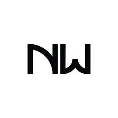 NW monogram logo design letter text name symbol monochrome logotype alphabet character simple logo