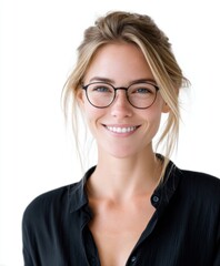 Fototapeta premium Confident Professional Woman with Glasses and a Warm Smile