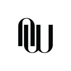NW monogram logo design letter text name symbol monochrome logotype alphabet character simple logo