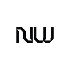 NW monogram logo design letter text name symbol monochrome logotype alphabet character simple logo