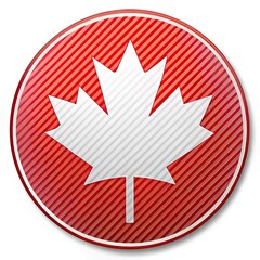 Canadian Maple Leaf Red Circle Icon