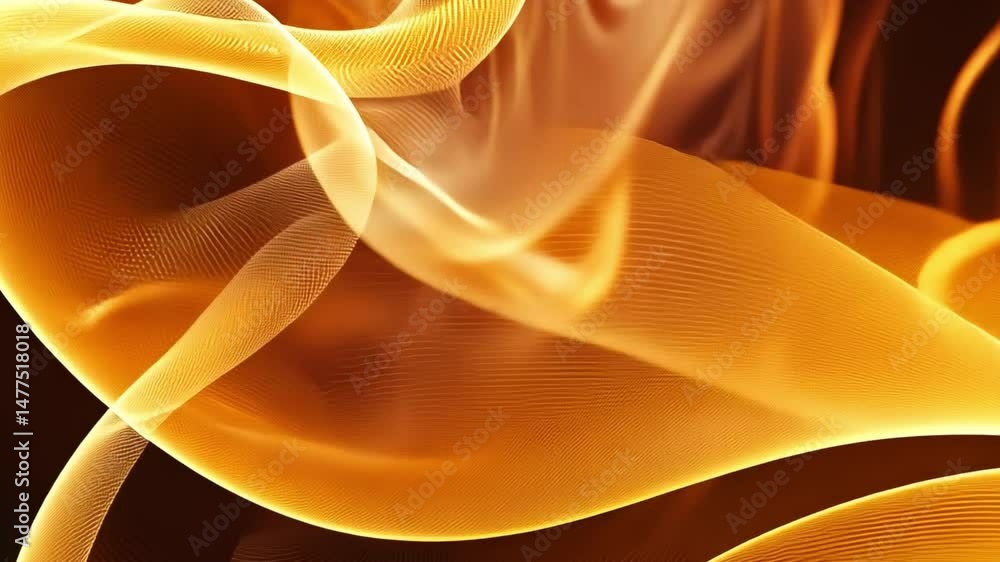 Poster mesmerizing abstract design flowing orange and yellow waves create warmth and energy with light text