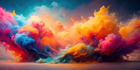 A vibrant explosion of color, a kaleidoscope of swirling hues creating a breathtaking abstract landscape of imagination