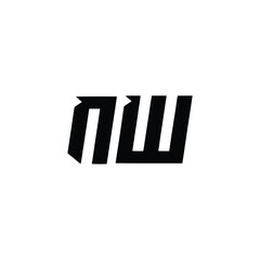 NW monogram logo design letter text name symbol monochrome logotype alphabet character simple logo