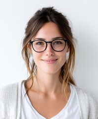 Fototapeta premium Confident woman with glasses smiling for a portrait