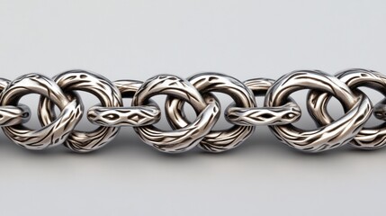 Naklejka premium Ornate silver chain necklace