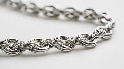 Obraz premium Elegant silver rope chain necklace