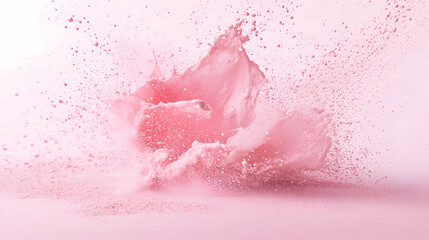 Fototapeta premium Vibrant Pink Splash with Droplets in Soft Light Background
