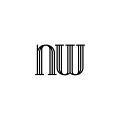 NW monogram logo design letter text name symbol monochrome logotype alphabet character simple logo