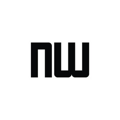 NW monogram logo design letter text name symbol monochrome logotype alphabet character simple logo