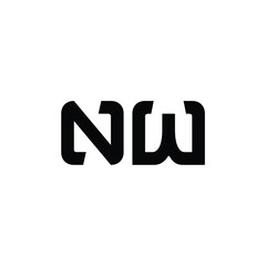 NW monogram logo design letter text name symbol monochrome logotype alphabet character simple logo