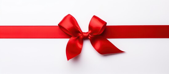 Red Bow on a White Background