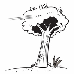 Majestic Tree Vector Illustration – Flat Design Nature Art, Forest Landscape, Greenery Clipart

