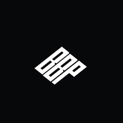 BBP letter logo design on black background.