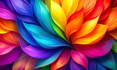 Vibrant Abstract Background with Swirling Rainbow Colored Fluid Shapes