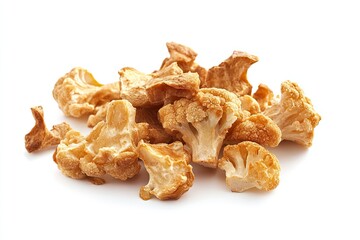Roasted cauliflower florets product shot on bright white background nicely lit