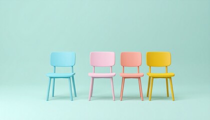 colorful chairs in a row