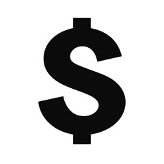Naklejka premium dollar sign icon black silhouette