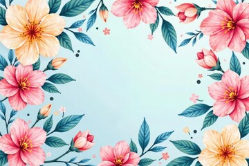 Obraz premium Delicate watercolor floral pattern, perfect for spring promotions , nature, petal, bud