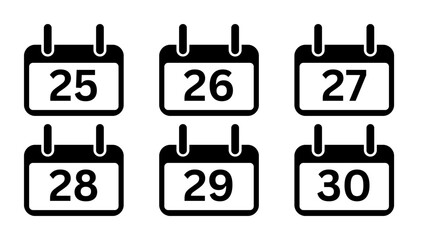 Vector calendar icon design featuring a clean, minimal layout with date squares and a bold header.