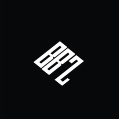 BBZ letter logo design on black background.