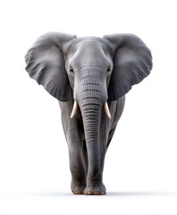 Obraz premium Graceful Elephant Facing Forward with Large Ears and Trunk
