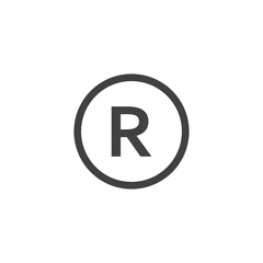 Registered Icon. symbol for mobile concept and web design.