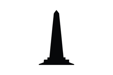 Obelisk silhouette on white background