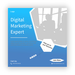 Digital Marketing Social Media Post Design Template 

