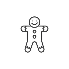 Gingerbread man Icon. symbol for mobile concept and web design.