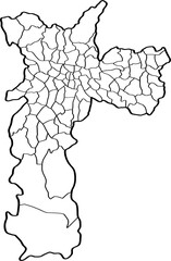 freehand drawing of Sao Paulo city map.