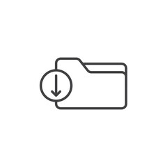 Folder download Icon. symbol for mobile concept and web design.