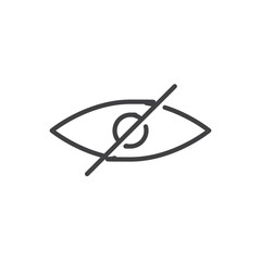 Eye crossed Icon. symbol for mobile concept and web design.