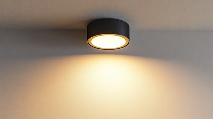 Modern ceiling light fixture casts warm glow