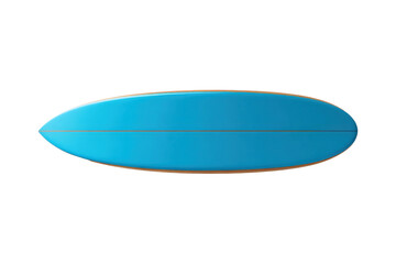 Isolated turquoise surfboard with wooden trim on a transparent background vector Concept of surfing, summer, and ocean lifestyle