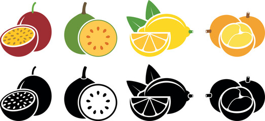 Fruit logo. Isolated fruit on white background