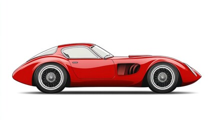 Classic red sports car illustration