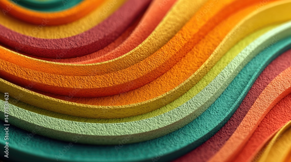 Poster vibrant abstract colorful waves background with depth digital art creative environment multi-view